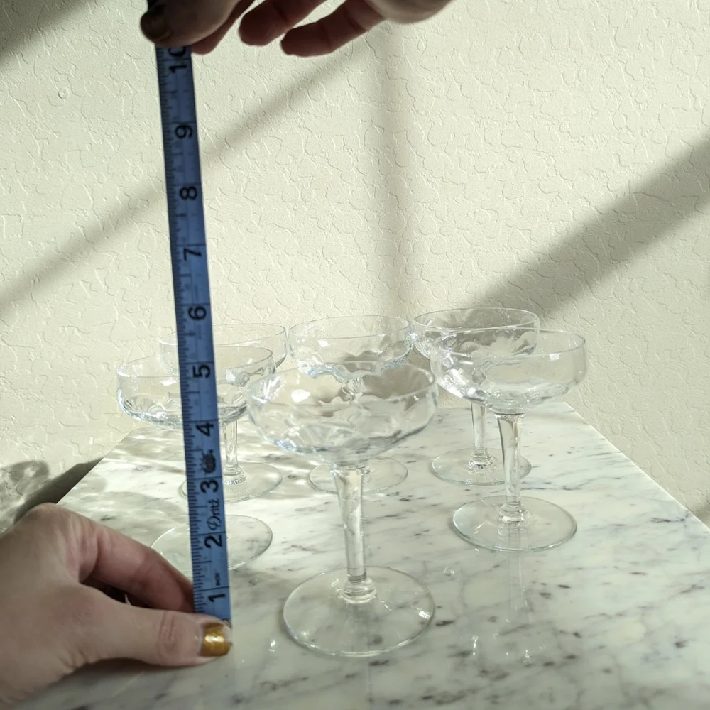 Set of 6 Champagne Saucers - Picture 2 of 9